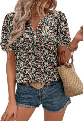 BETTE BOUTIK Womens Summer Tunic Tops Short Sleeve Trendy Shirts Casual Blouse