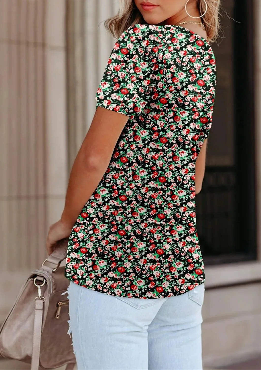 BETTE BOUTIK Womens Summer Tunic Tops Short Sleeve Trendy Shirts Casual Blouse