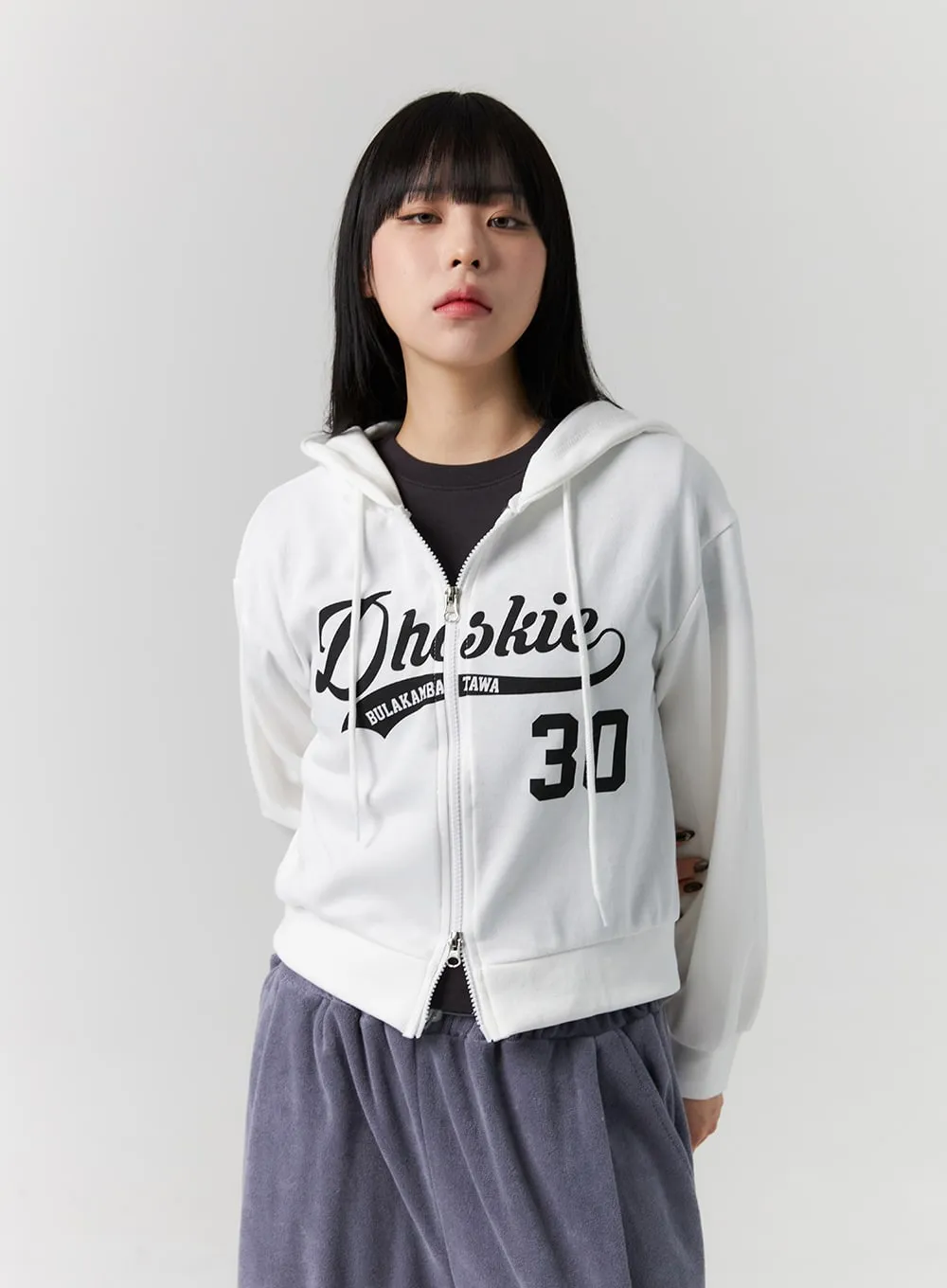 Graphic Print Zip-Up Hoodie CS312