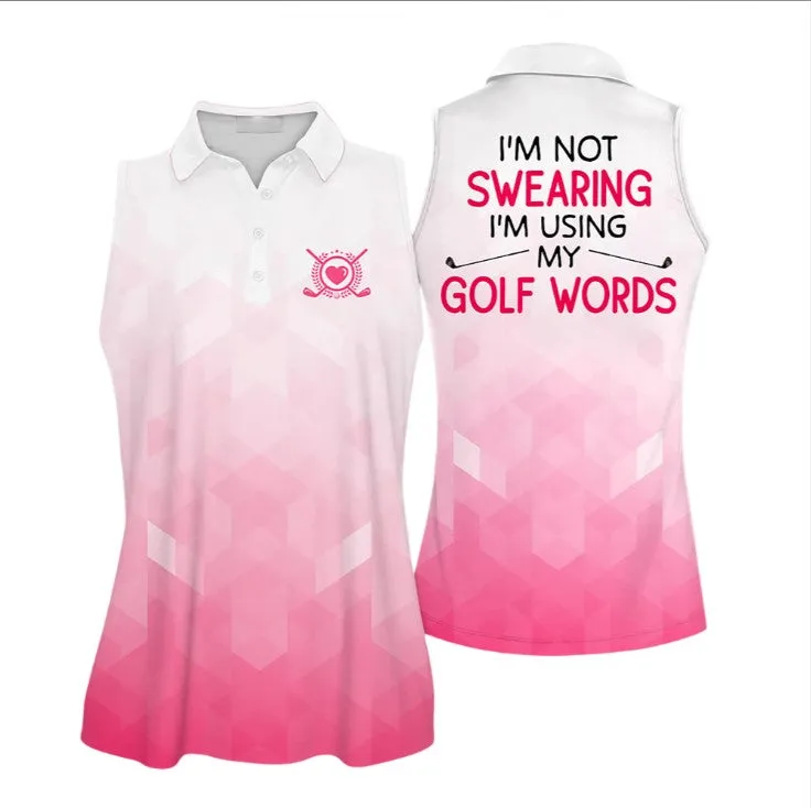 I'am Not Swearing Muticolor Short Sleeve Golf Polo Shirt for women, Gift for Golf lover