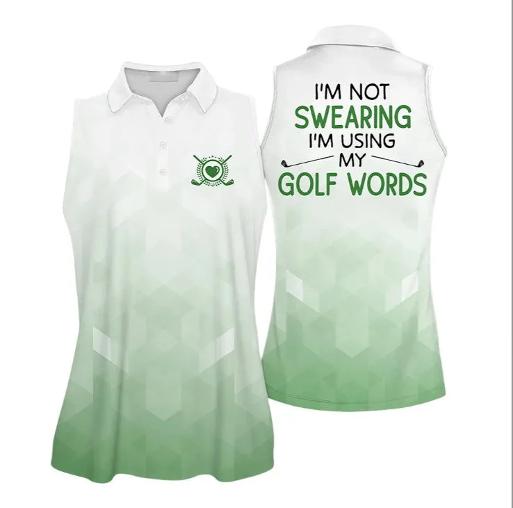 I'am Not Swearing Muticolor Short Sleeve Golf Polo Shirt for women, Gift for Golf lover