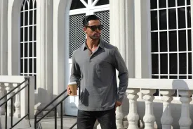 Men's Long Sleeve Polo Shirts Cotton Casual Button T Shirt with Pocket Classic Work Collared Basic Golf Shirts