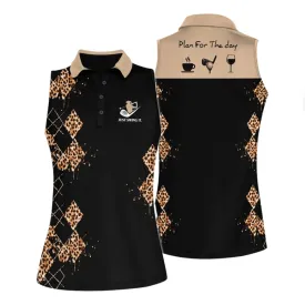 Plan For The Day Women Golf Sleeveless Polo Shirt, Golf shirt, Gift for golf player