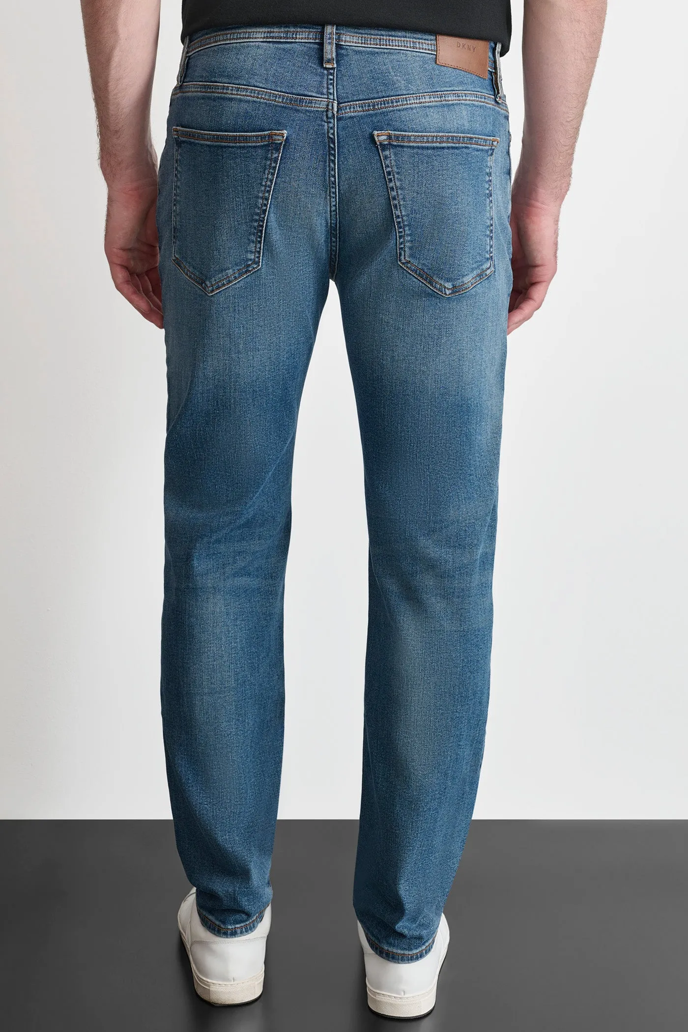 Slim Straight Mid Wash Denim