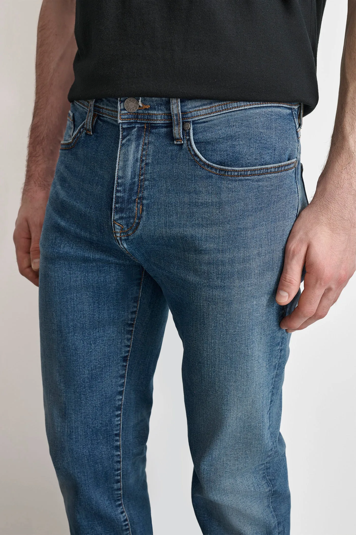 Slim Straight Mid Wash Denim