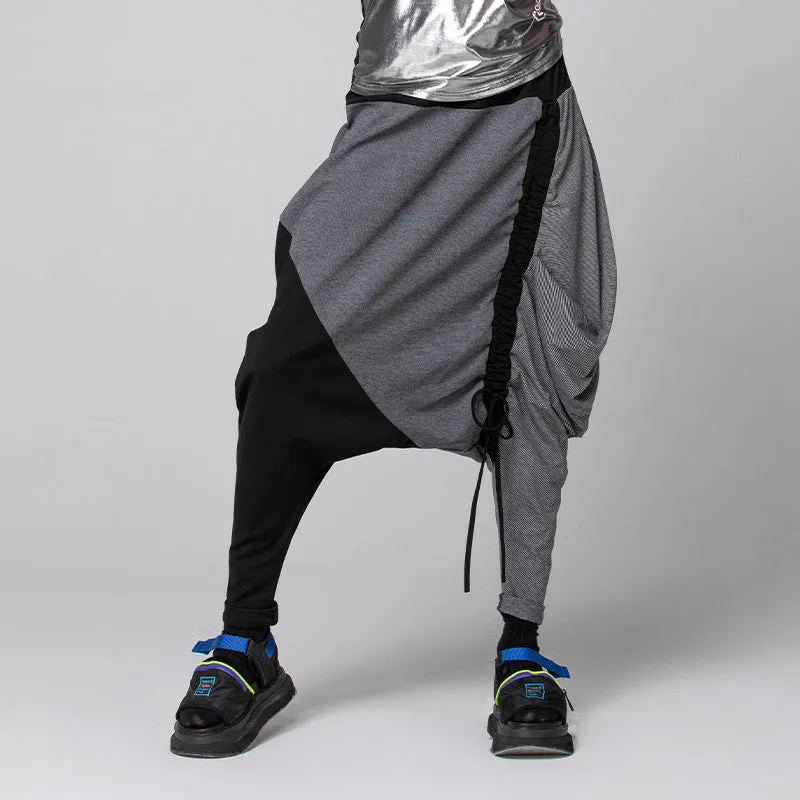 Trendy Street Women's Pants Personality Stitching Big Crotch Hip-Hop Baggy Pants Trousers Can Be Worn By Men And Women