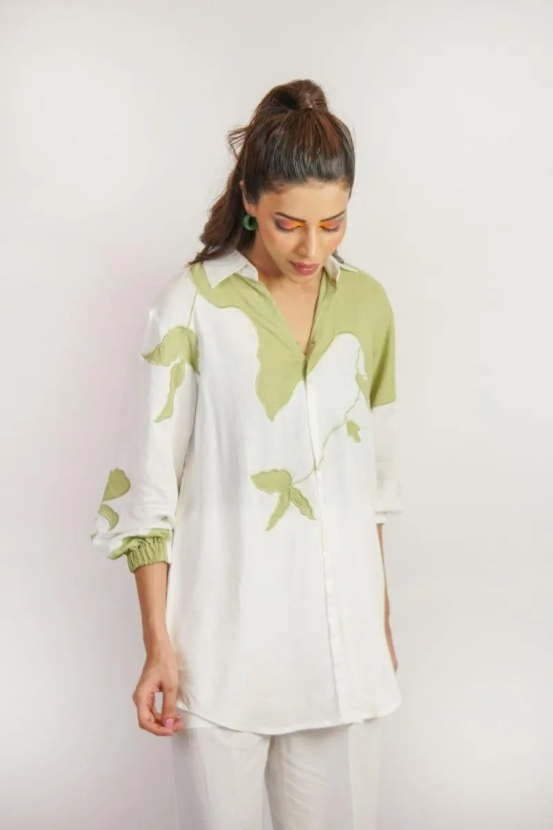 Urooj Atelier - Article 09 - White and green  - 2 Piece