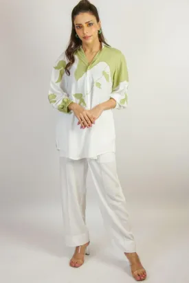 Urooj Atelier - Article 09 - White and green  - 2 Piece