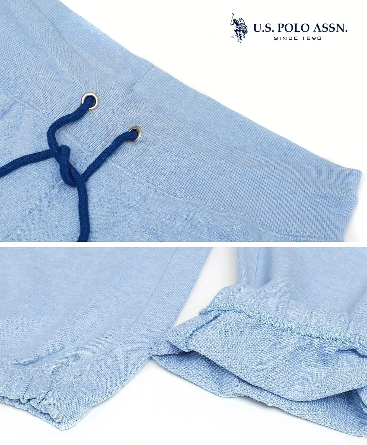 U.S. Polo Assn. Womens Sweatpants - French Terry Lounge Pants Sweats - Breathable, Comfy Joggers for Women No Pockets