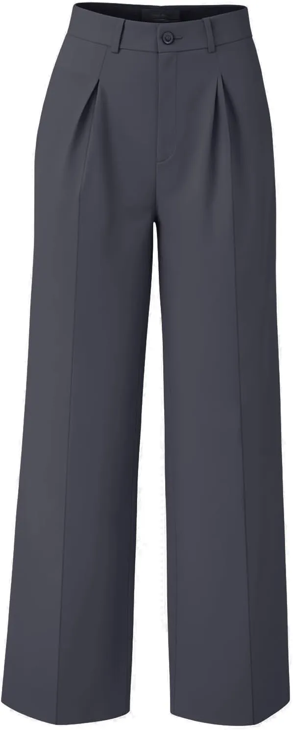 Women Wide Leg High Waisted Flowy Dress Pants Workout Casual Trousers