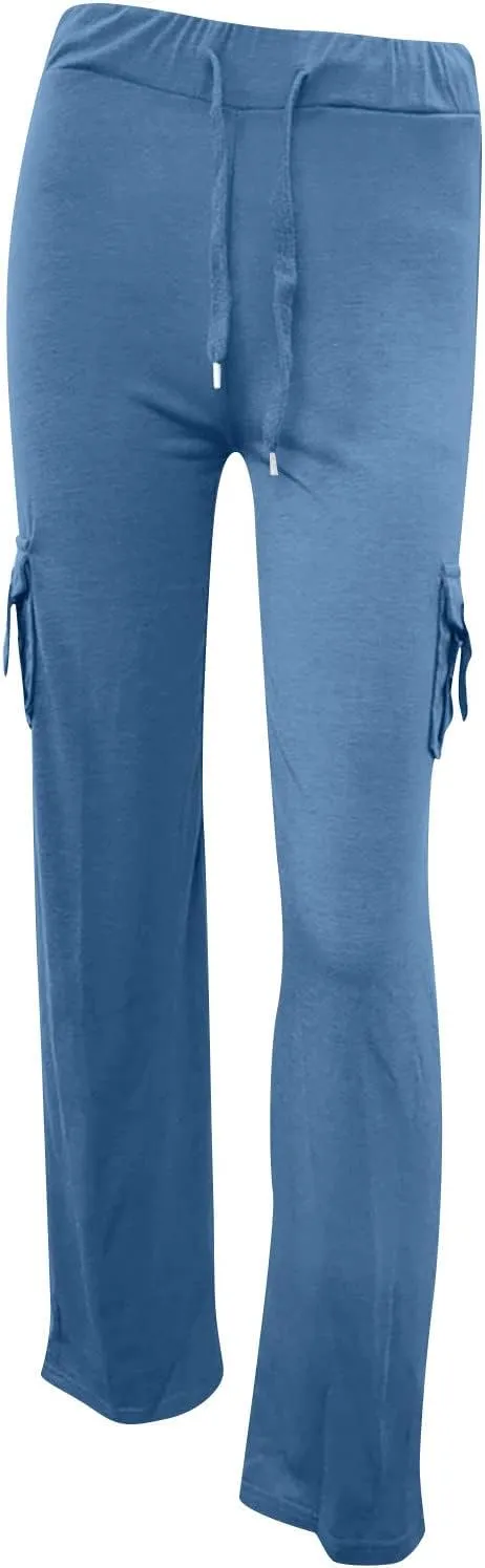 Xiaojmake Wide Leg Cargo Pant with Pockets Women High Waisted Bootcut Yoga Pants Casual Plus Size Stretch Flare Leggings 2025